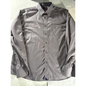 UNTUCKit Shirt Mens Large Gray Button Up Relaxed Fit Wrinkle Free